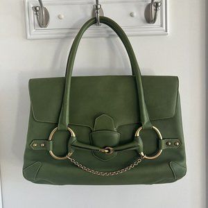 Gucci Leather Horsebit Chain Flap Bag